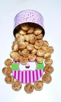 Cream puffs cascade Stock Photos