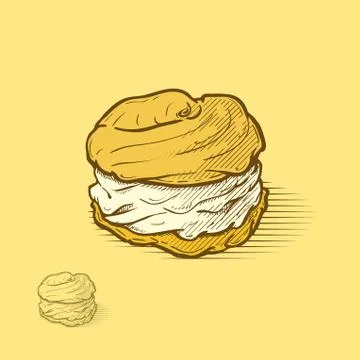 Cream puffs Stock Illustration