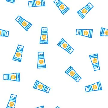 Cream pumpkin vector seamless pattern Stock Illustration