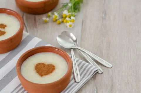 Cream Rice Pudding Stock Photos