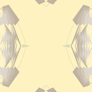 Cream rustic olive inspired symmetrical decorative motif with latte, dusty khaki Illustrazione stock