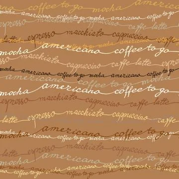 Cream samless coffee pattern Stock Illustration