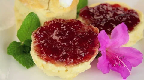 Cream On Scone Stock Footage 1085972