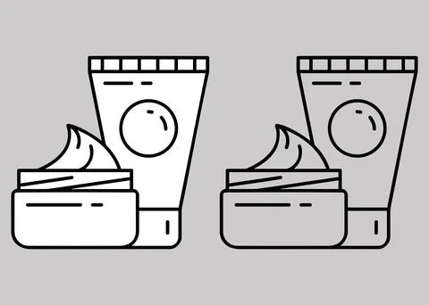 Cream set vector icon Stock Illustration