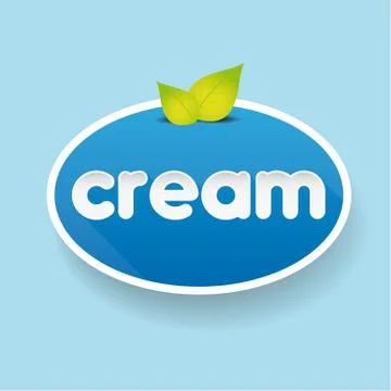 Cream sign label vector Stock Illustration