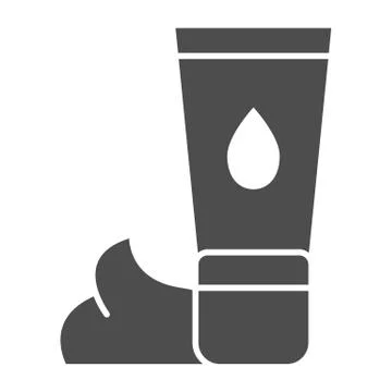 Cream solid icon. Skin ointment vector illustration isolated on white. Skin care 库存插图