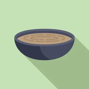 Cream soup dish icon flat vector. Fare culinary Ilustração Stock