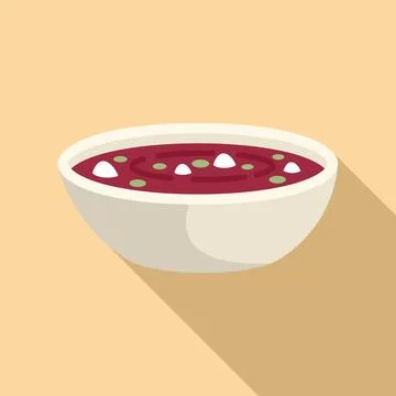 Cream soup icon flat vector. Food dinner time Ilustração Stock