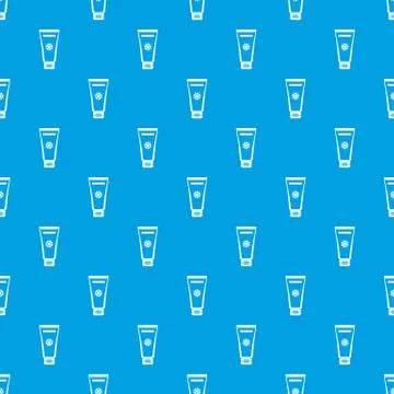 Cream sun protection pattern seamless blue Stock Illustration