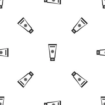 Cream sun protection pattern seamless black Stock Illustration