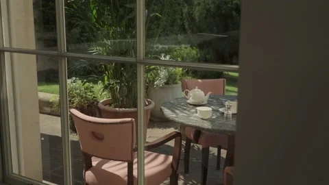 Cream tea alfresco, Breakfast tea outside  Stock Footage 219016909