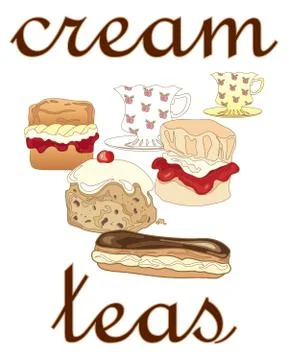 Cream teas Stock Illustration