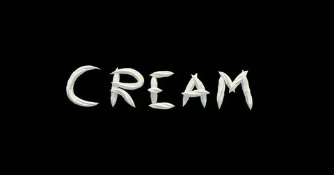 Cream text design in sharp angular lettering on dark black background, mode.. Stock Photos