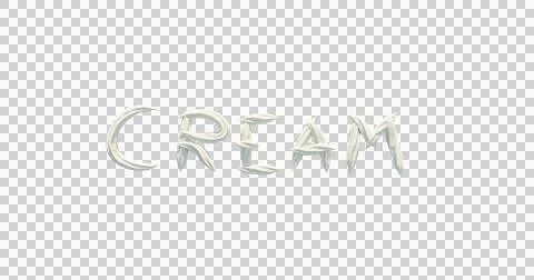 Cream text design in sharp angular lettering isolated on transparent backgr.. 스톡 사진