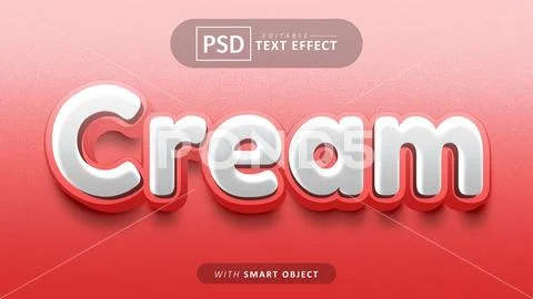 Cream text effect editable PSD Template