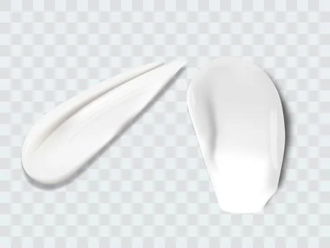 Cream texture stroke isolated on transparent background. Facial creme, foam, gel Stock Illustration