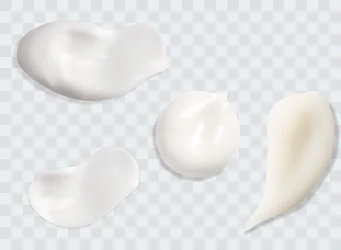 Cream texture stroke isolated on transparent background. Facial creme, foam, gel Stock Illustration