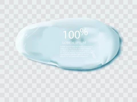 Cream texture stroke isolated on transparent background. Facial creme, foam, gel Stock Illustration