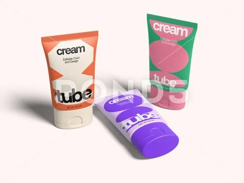 Cream Tube Packaging Mockup PSD Template