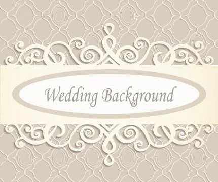 Cream wedding background Stock Illustration