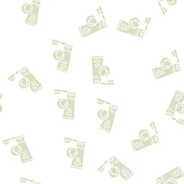 Cream for wool glyph seamless pattern Stock Illustration