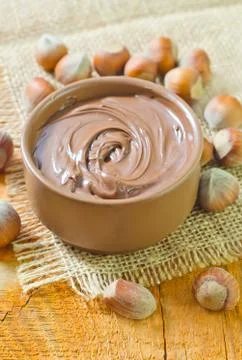 Creame with hazelnuts Stock Photos