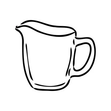 Creamer jug hand drawn vector illustration isolated on white background Stock Illustration