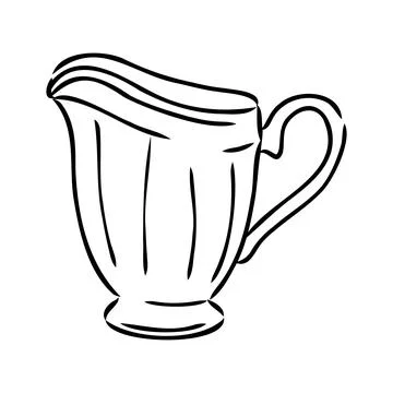 Creamer jug hand drawn vector illustration isolated on white background Stock Illustration