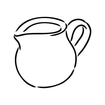 Creamer jug hand drawn vector illustration isolated on white background Stock Illustration