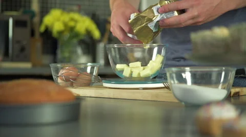 Creaming Cubes of Butter Stock Footage 66982779