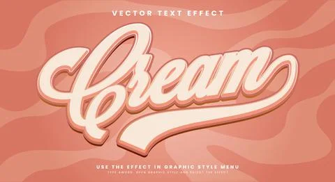 Creamy 3d editable text effect Stock Illustration