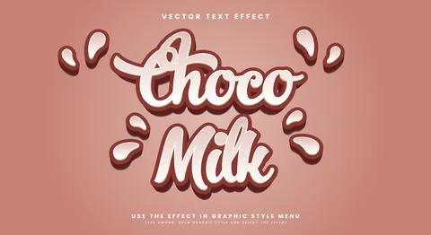 Creamy Choco milk editable text effect Template Stock Illustration