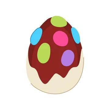 Creamy chocolate egg cartoon vector illustration Stock Illustration