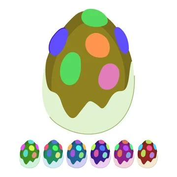 Creamy chocolate egg vector cartoon graphic Stock Illustration