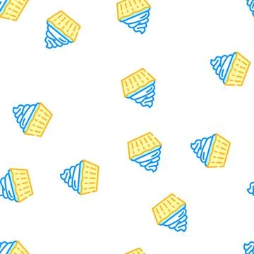 Creamy cupcake vector seamless pattern イラスト素材