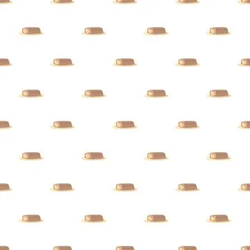 Creamy dessert rolls seamless pattern on white background Stock Illustration