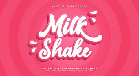 Creamy Milk Shake editable text effect Template Stock Illustration