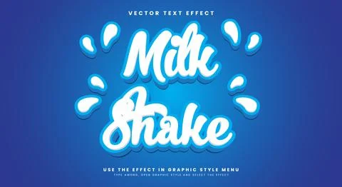 Creamy Milk Shake editable text effect Template Stock Illustration