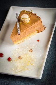 Creamy piece of cake Stock Photos
