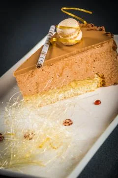 Creamy piece of cake Stock Photos