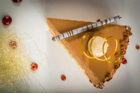 Creamy piece of cake Stock Photos