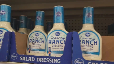 Creamy Ranch Dressing Bottles Stock Footage 197872458