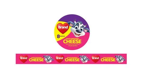 Creamy Spreadable Cheese Packaging Design Stock Illustration