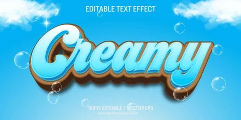 Creamy vector text effect with modern style design Stock Illustration