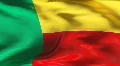 Creased BENIN flag in wind - slow motion HD Footage