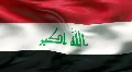 Creased IRAQ flag in wind - slow motion HD Footage