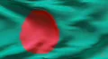Creased satin BANGLADESH flag in wind in slow motion HD Footage