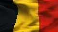 Creased satin BELGIUM flag in wind in slow motion HD Footage
