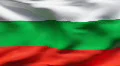 Creased satin BULGARIAN flag in wind in slow motion HD Footage