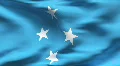 Creased satin MICRONESIA flag in wind in slow motion HD Footage